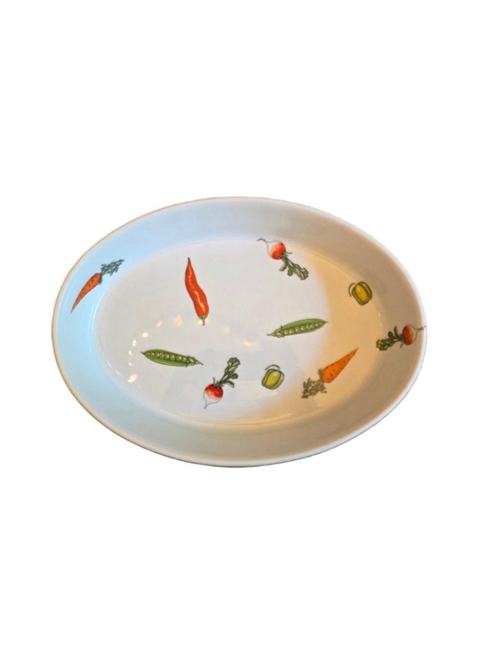 Vintage BIA Cordon Bleu 13" Casserole Baker Vegetable Chili Pepper Radish Peapod